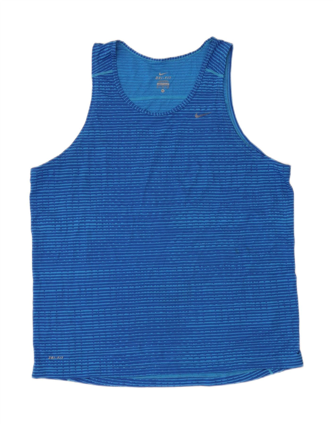 NIKE Womens Dri Fit Vest Top UK 18 XL Blue Striped