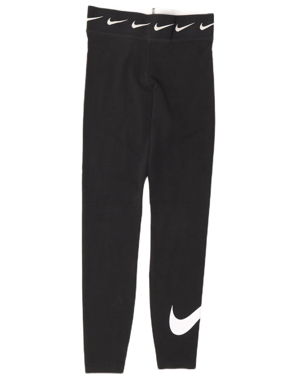 Nike Dame Grafiske Leggings UK 10 Small Black Bomuld