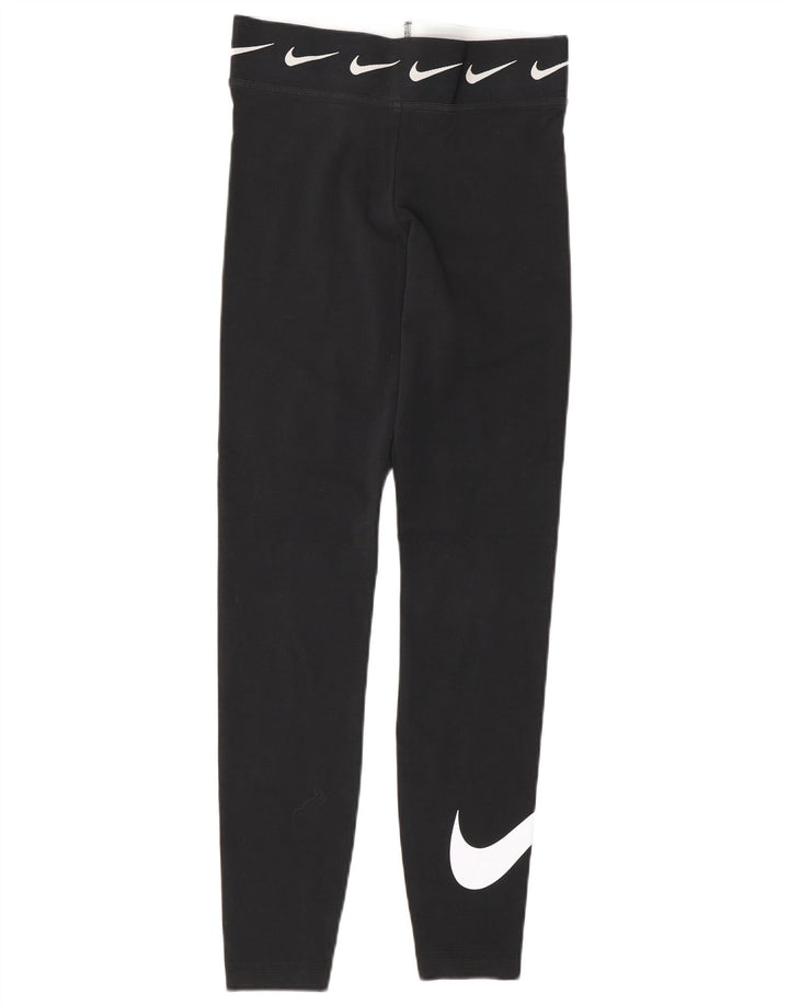 Nike Dame Grafiske Leggings UK 10 Small Black Bomuld