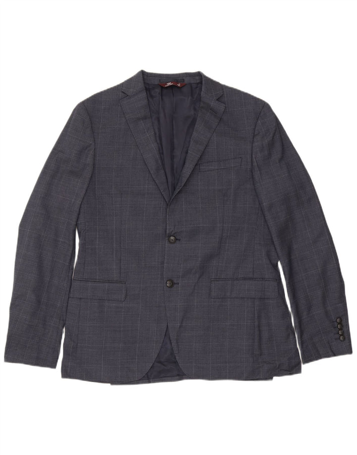 Marks & Spencer Herre 2 Button Slim Blazer Jacket UK 42 XL Navy Blue Check