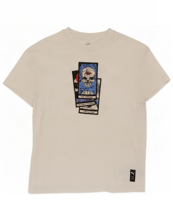 Puma drenge grafisk t-shirt top 13-14 år hvid bomuld