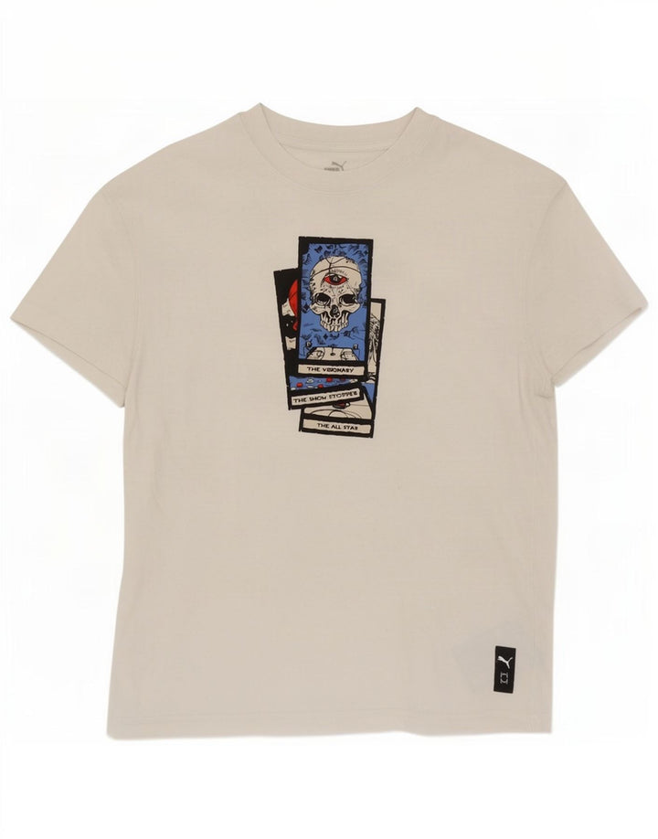Puma drenge grafisk t-shirt top 13-14 år hvid bomuld