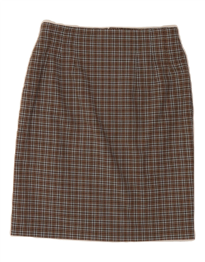 YESSICA Womens Pencil Skirt UK 12 Medium W28  Brown Check Wool Vintage Yessica and Second-Hand Yessica from Messina Hembry 