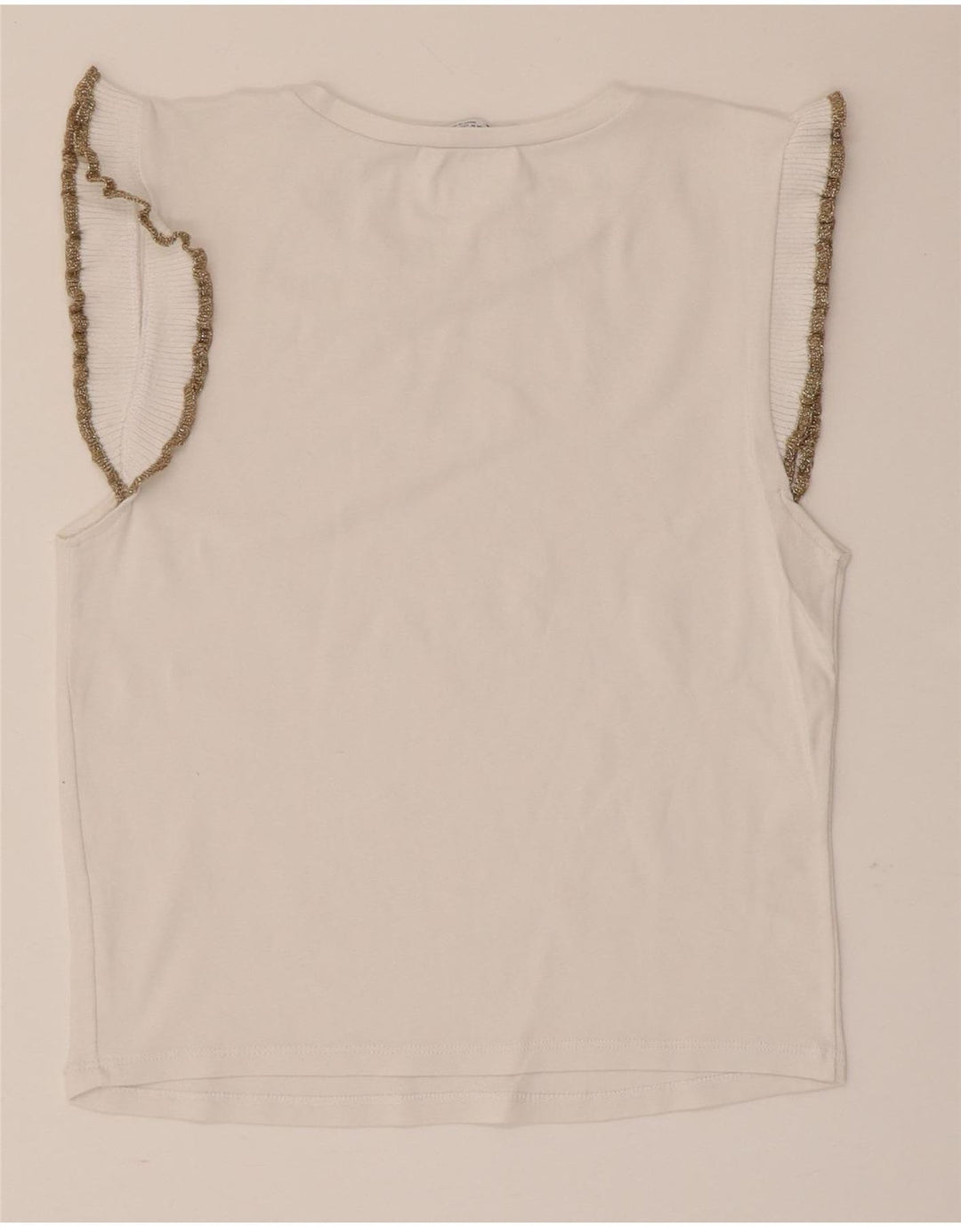 Zara Dame ærmeløs bluse Top UK 12 Medium White