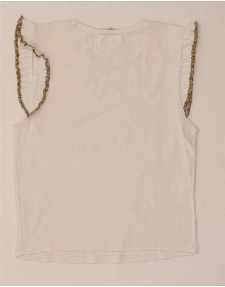 Zara Dame ærmeløs bluse Top UK 12 Medium White