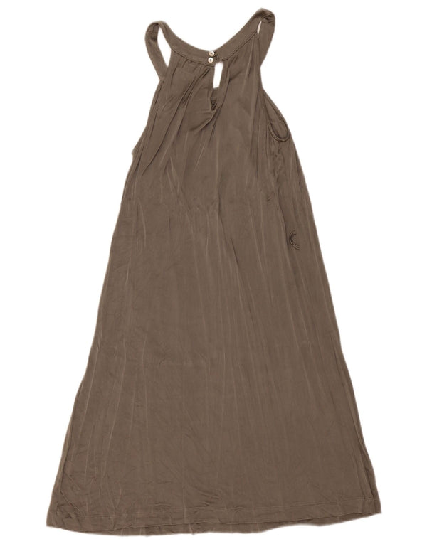 Cerruti 1881 Dame Halter Dress UK 10 Small Grey Viscose