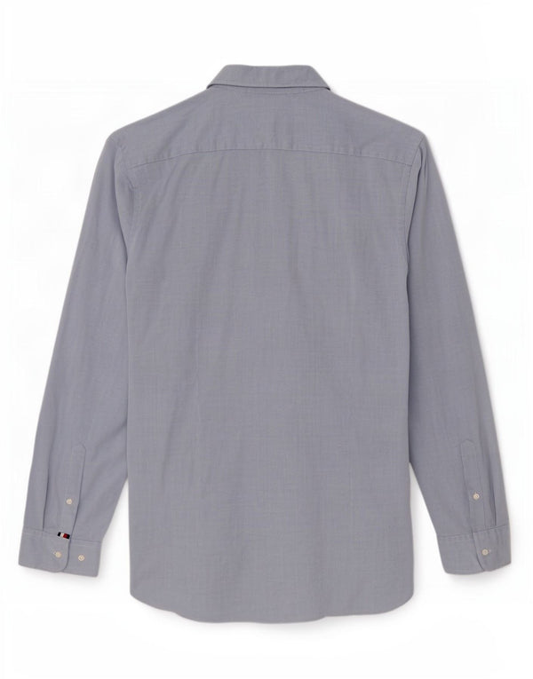 Tommy Hilfiger herre Slim Fit skjorte 2XL blå geometrisk bomuld