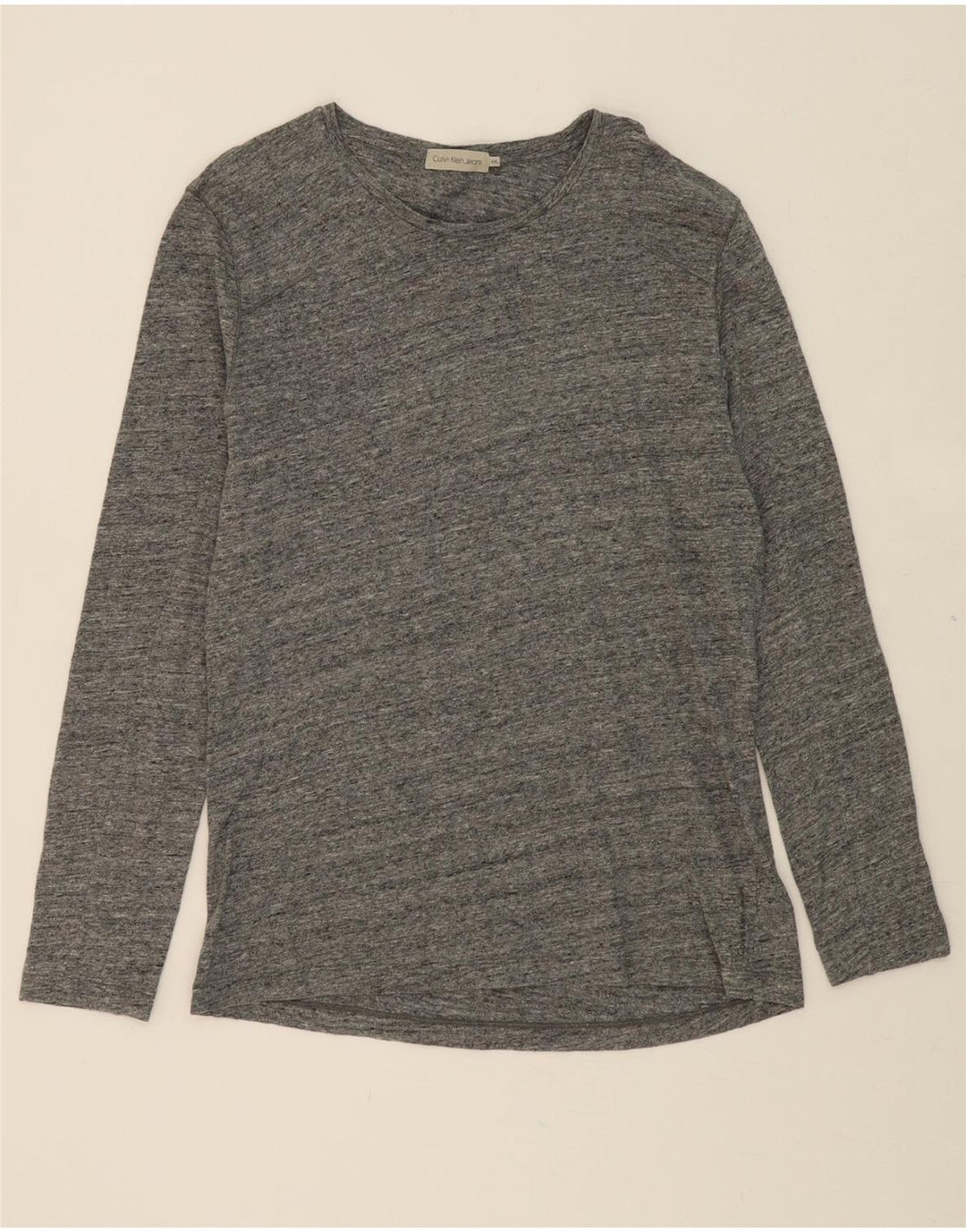 CALVIN KLEIN JEANS Mens Top Long Sleeve 2XL Grey Flecked Cotton Vintage Calvin Klein Jeans and Second-Hand Calvin Klein Jeans from Messina Hembry 