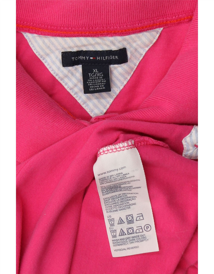 TOMMY HILFIGER Dame poloshirt UK 18 XL Pink Bomuld