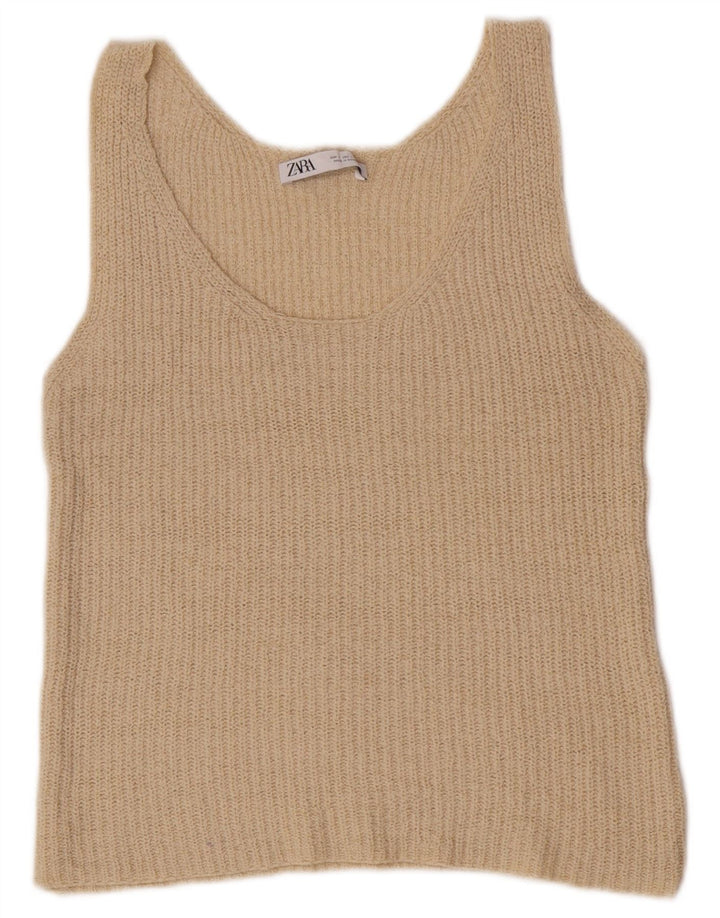 Zara Damevest Top UK 14 Large Beige