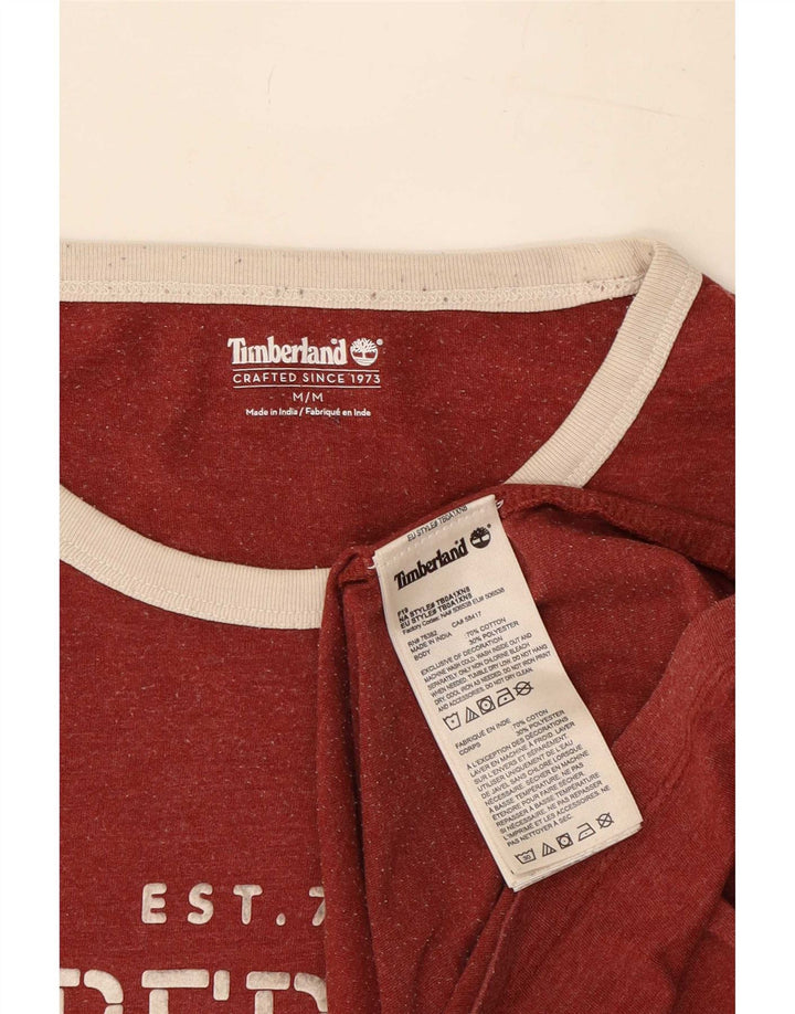 Timberland Herre grafisk T-shirt Top Medium rødbrun bomuld