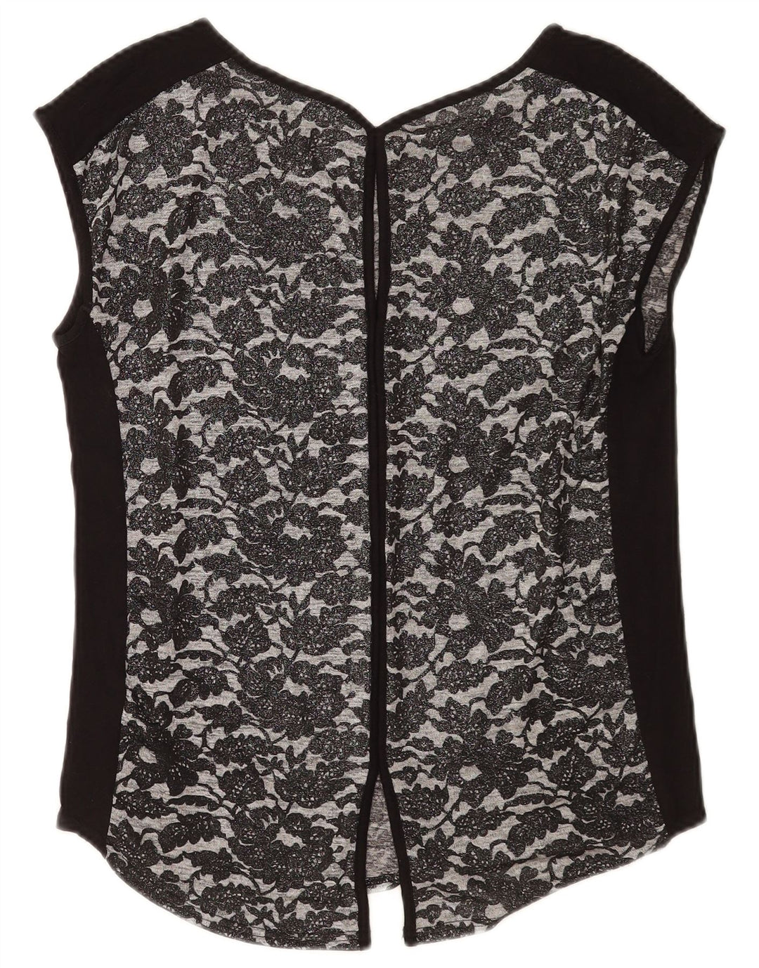 Oasis Damebluse Top UK 10 Small Black Floral Polyester