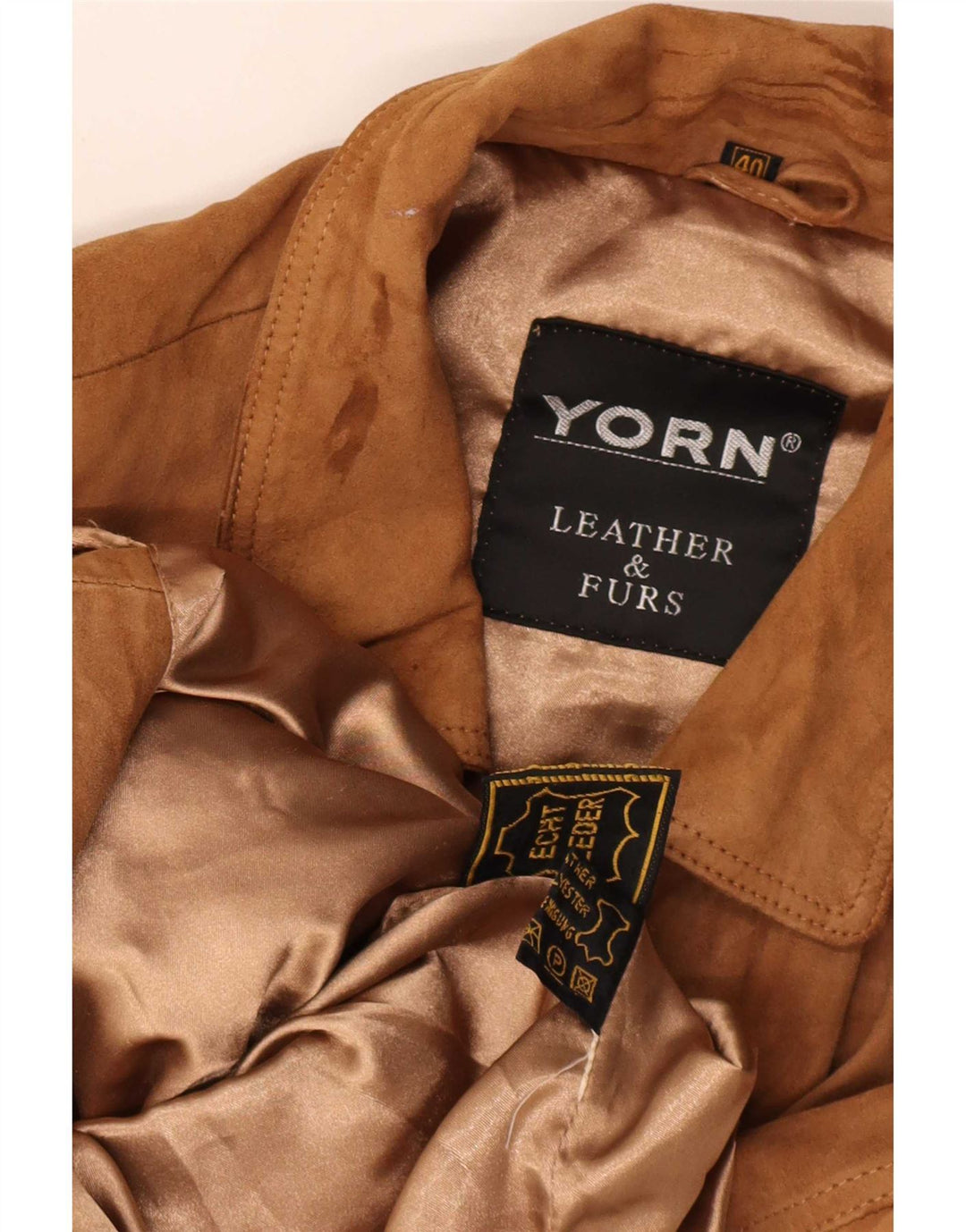 Yorn Dame Oversized ruskindsfrakke EU 40 Mellembrun Læder