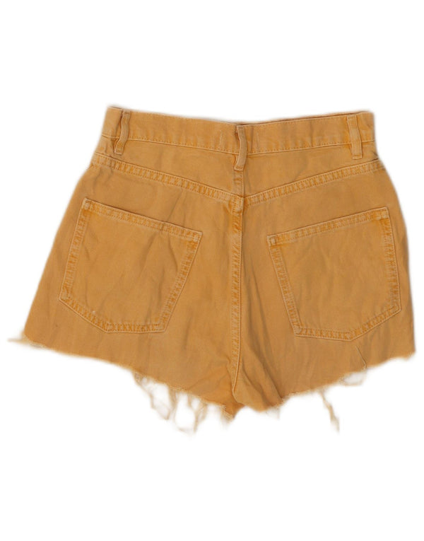 ZARA Dame Denim Shorts EU 34 2XS W24 Gul