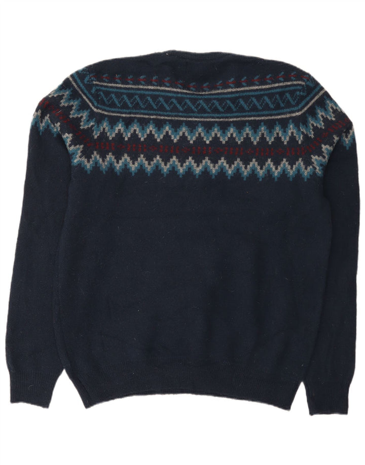 Marks & Spencer Herretrøjetrøje med rund hals mellem marineblå Fair Isle