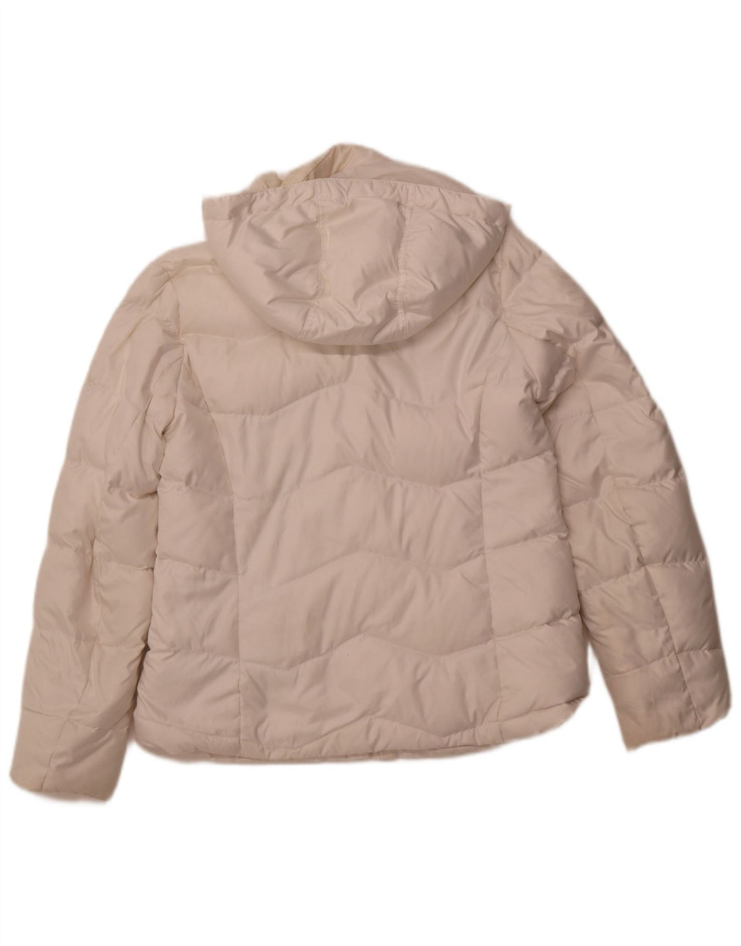 TOMMY HILFIGER Polstret hættejakke til kvinder UK 12 Medium White Polyester