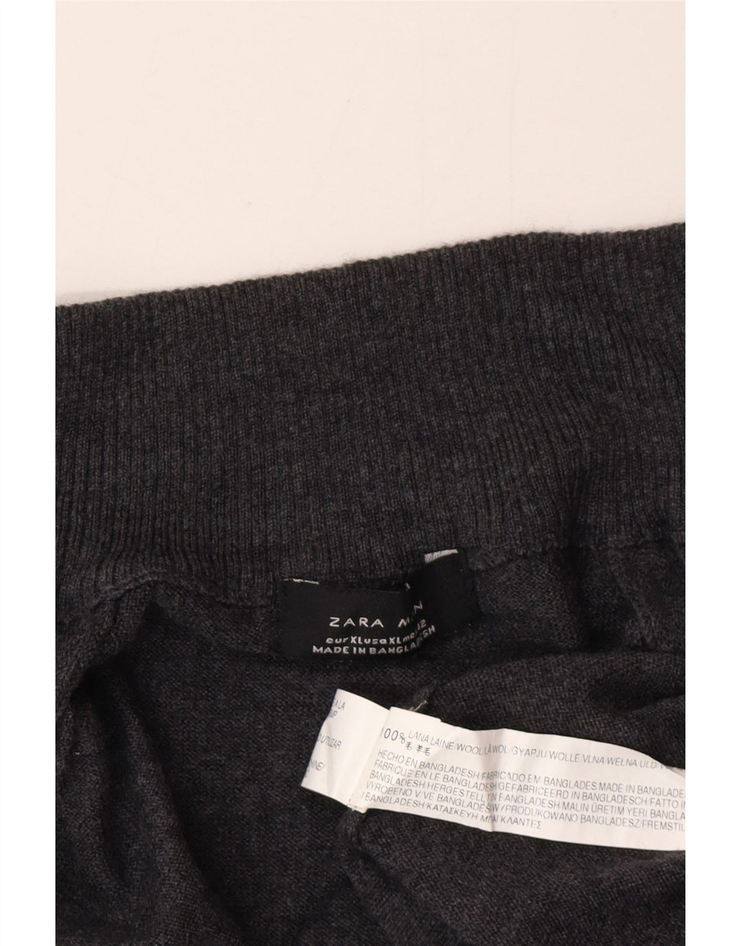 Zara Herre Cardigan Sweater XL Grå Uld