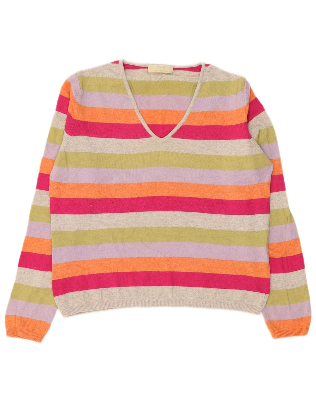 Marks & Spencer Dame V-hals sweater UK 14 Stor Flerfarvet