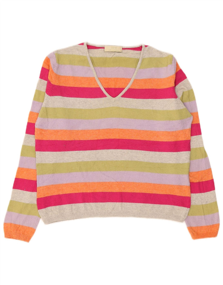 Marks & Spencer Dame V-hals sweater UK 14 Stor Flerfarvet