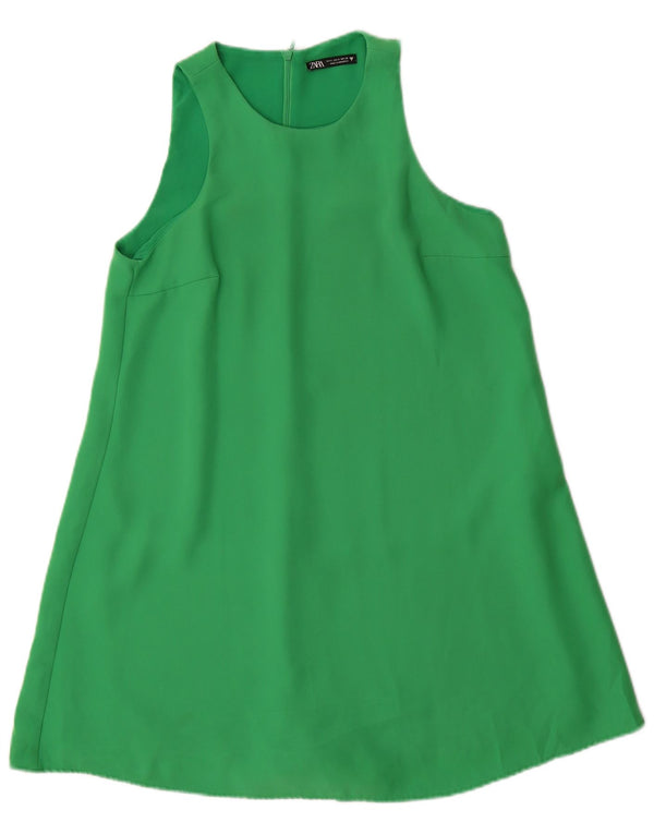 Zara Dame Ærmeløs Playsuit UK 10 Small Green Polyester