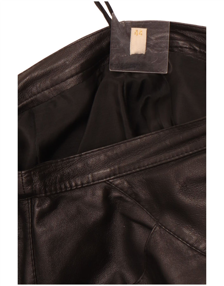 VINTAGE Lædernederdel til kvinder IT 44 Medium W32 Sort