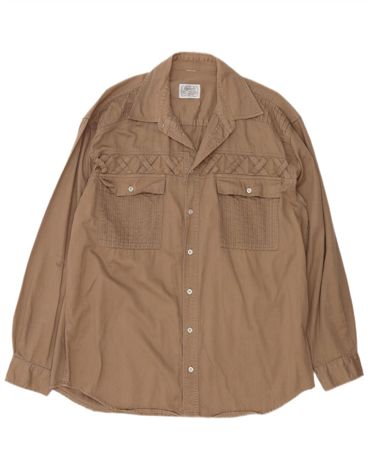 Vintage herreskjorte XL beige bomuld