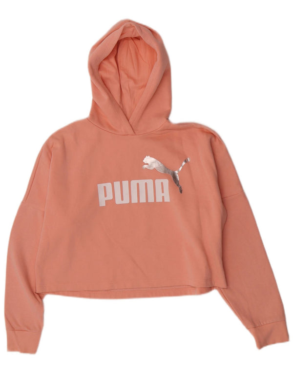 Puma Girls Crop Graphic Hoodie Jumper 13-14 år Pink Bomuld