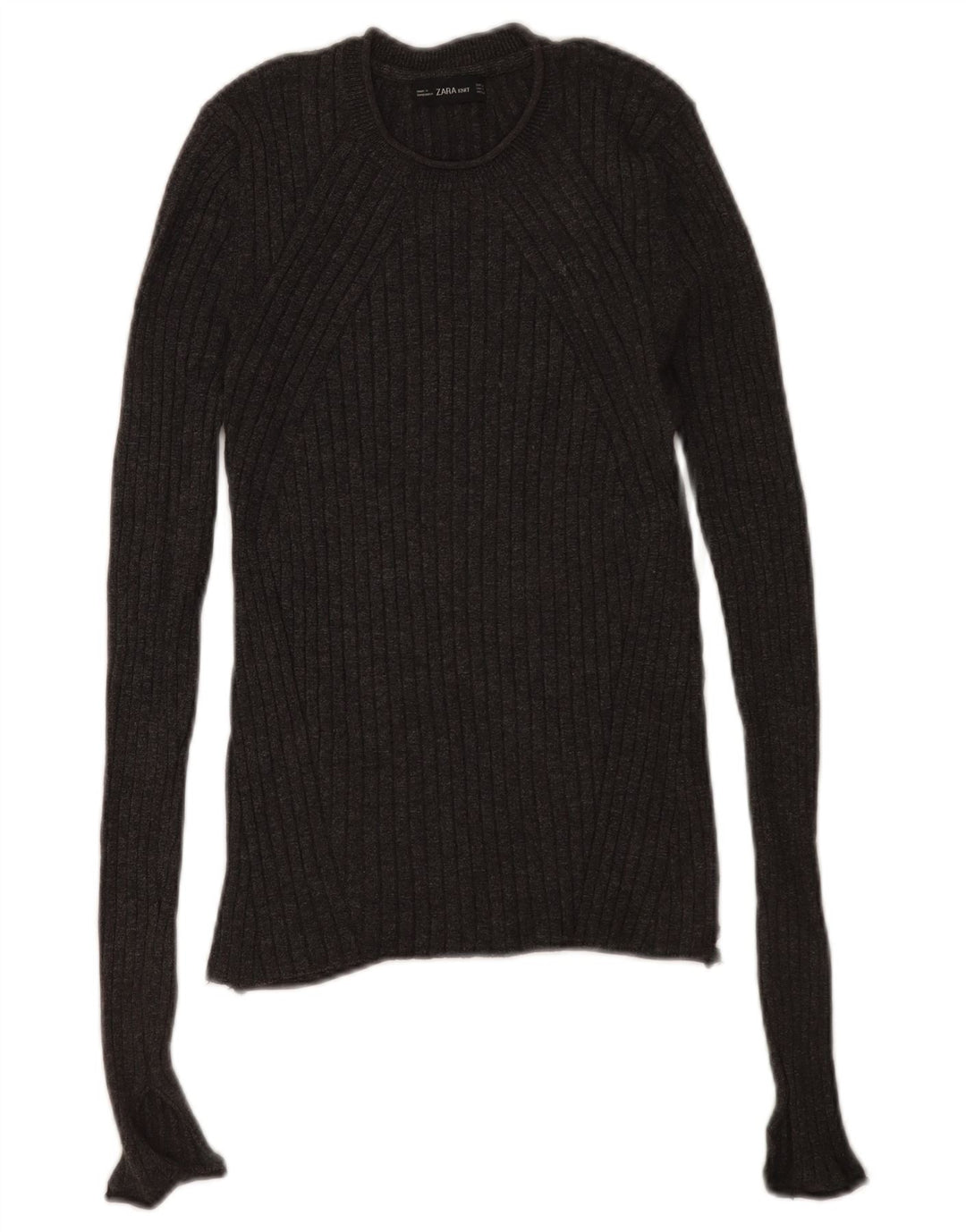 Zara Dame sweater med rund hals DK 12 Medium Grå Viscose