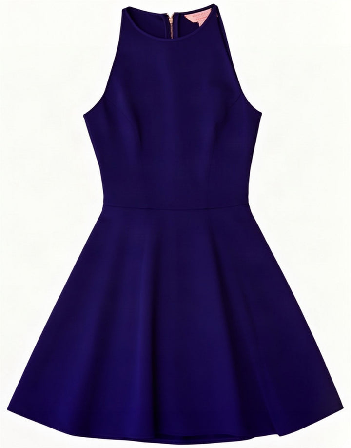 Ted Baker Dame Ærmeløs A-Line Kjole Størrelse 1 XS Blå Polyester
