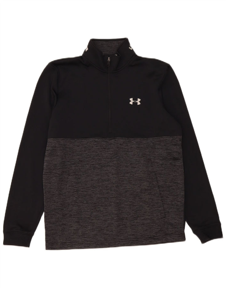 Under Armour Herre Cold Gear Sweatshirt Jumper Medium Sort Colourblock