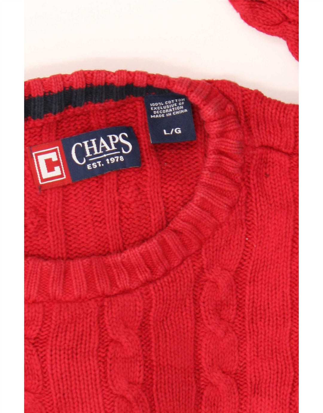 Chaps Herre Crew Neck Jumper Sweater Stor Rød Bomuld