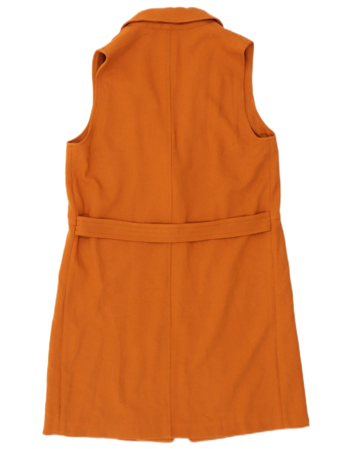 Zara Dame Trafaluc Longline Gilet UK 12 Medium Orange Polyester
