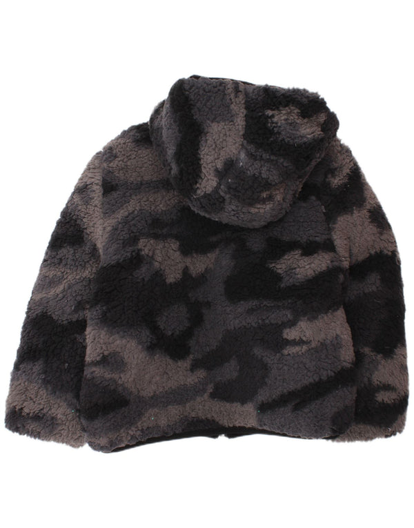 Dkny Boys hættepolstret vendbar jakke 5-6 år sort camouflage nylon