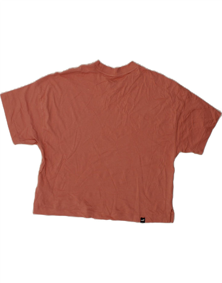 PUMA Womens Crop T-Shirt Top UK 14 Medium Pink Cotton Vintage Puma and Second-Hand Puma from Messina Hembry 
