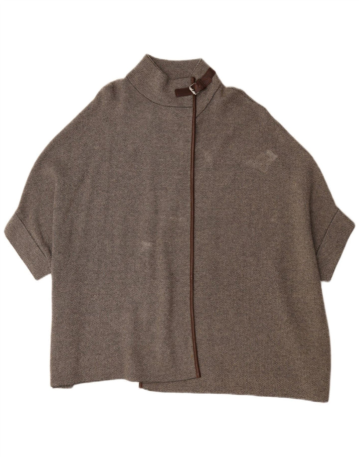 Massimo Dutti dame 3/4 ærmet oversized cardigan sweater UK 10 Small Grey