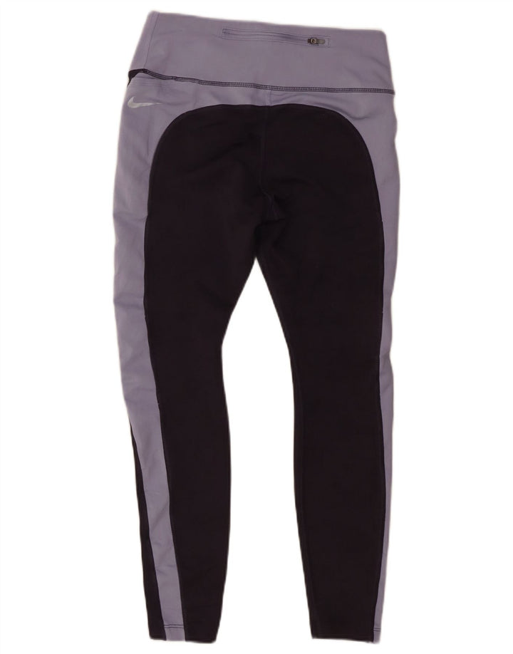 Nike Dame Dri Fit Leggings UK 14 Medium Lilla Colourblock