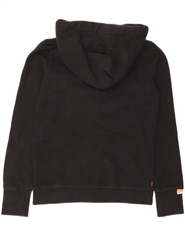 Superdry Hættetrøje med lynlås til mænd, lille sort bomuld
