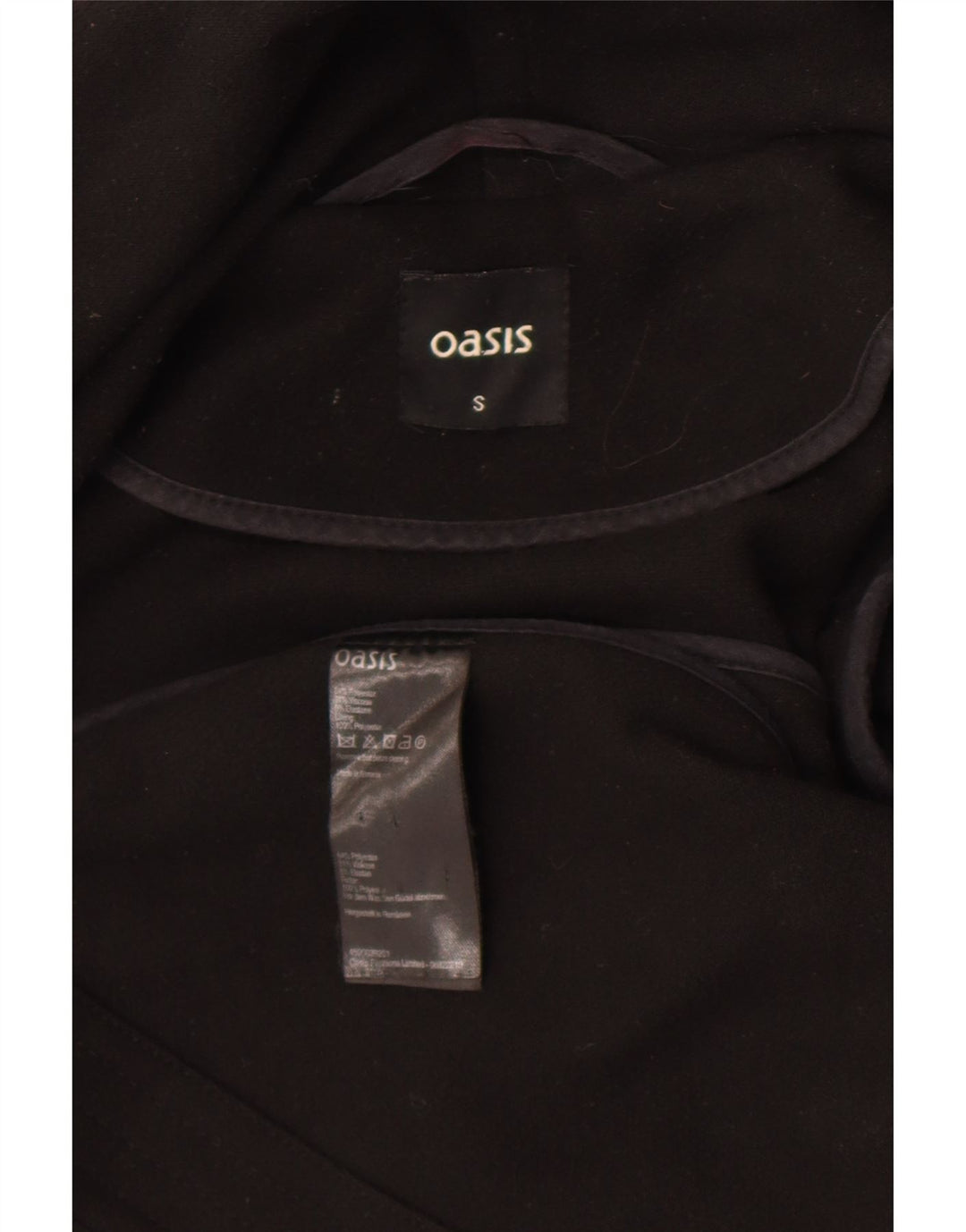 Oasis Womens Open Overcoat UK 10 Small Black Polyester
