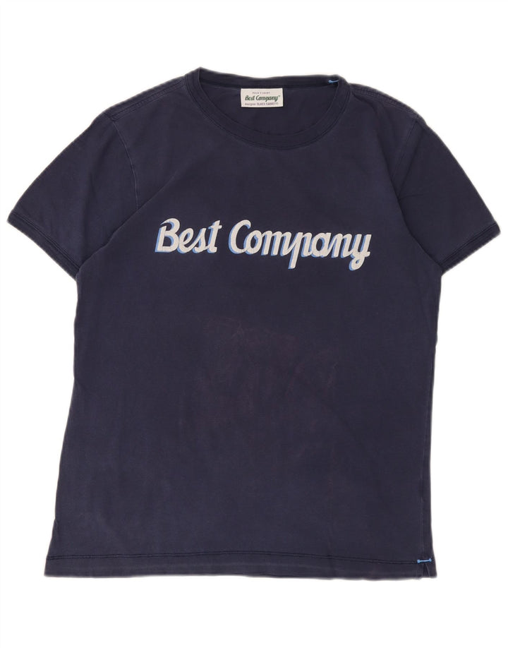 BEDSTE FIRMA Grafisk T-shirt til mænd, lille marineblå