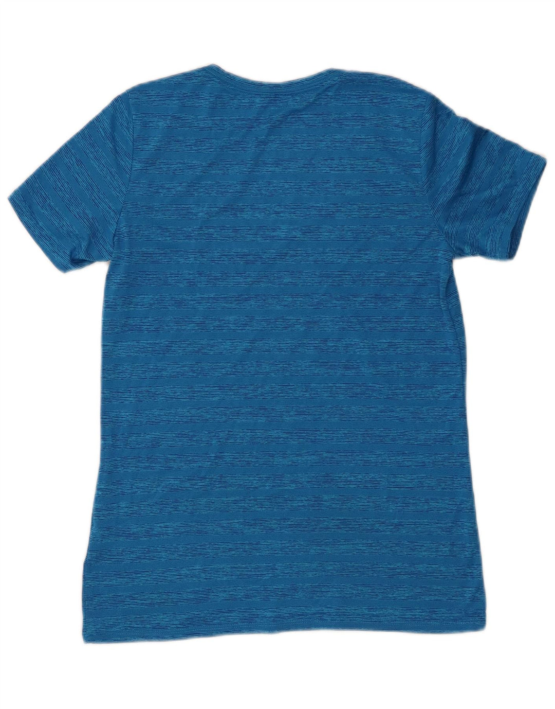 Nike Dame Dri Fit T-Shirt Top UK 12 Mellem blå stribet polyester