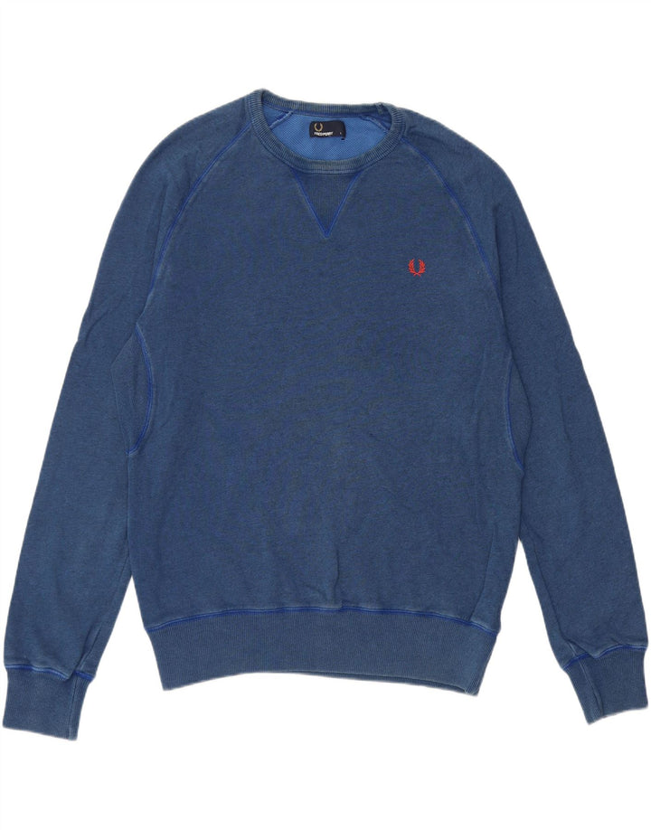 Fred Perry Herre Sweatshirt Jumper Stor Blå Bomuld