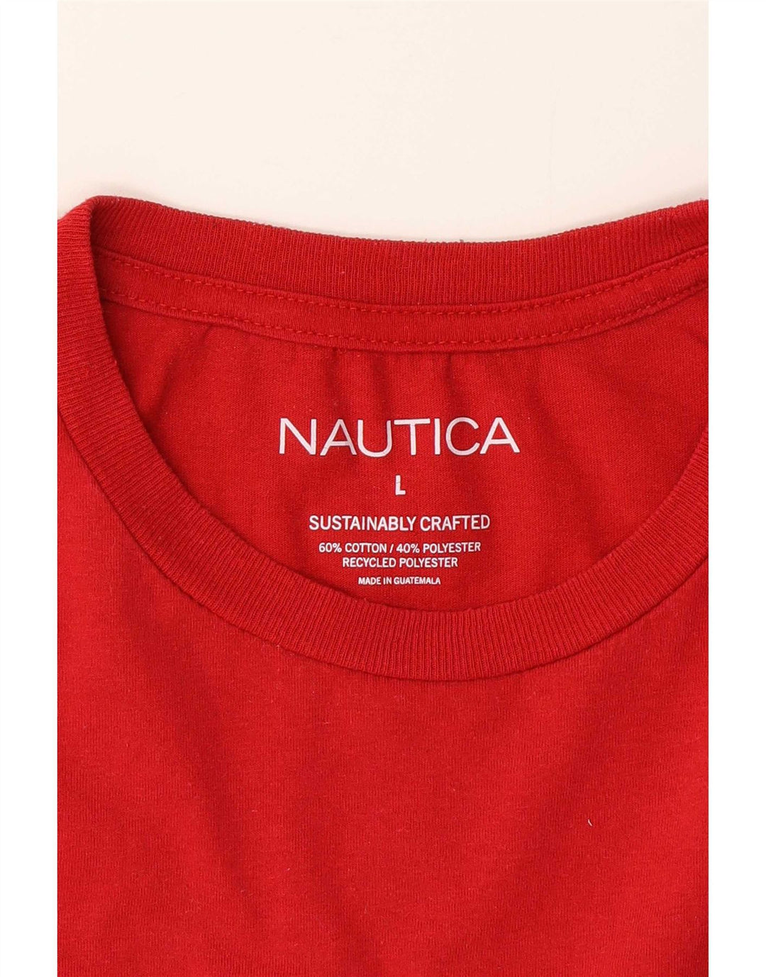 Nautica Herre Grafisk T-Shirt Top Stor Rød Bomuld