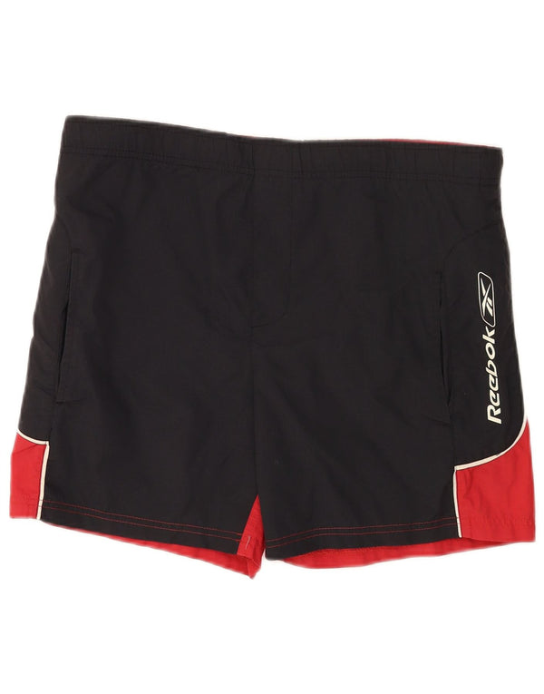Reebok Herre grafiske svømmeshorts Små sorte Colourblock Nylon