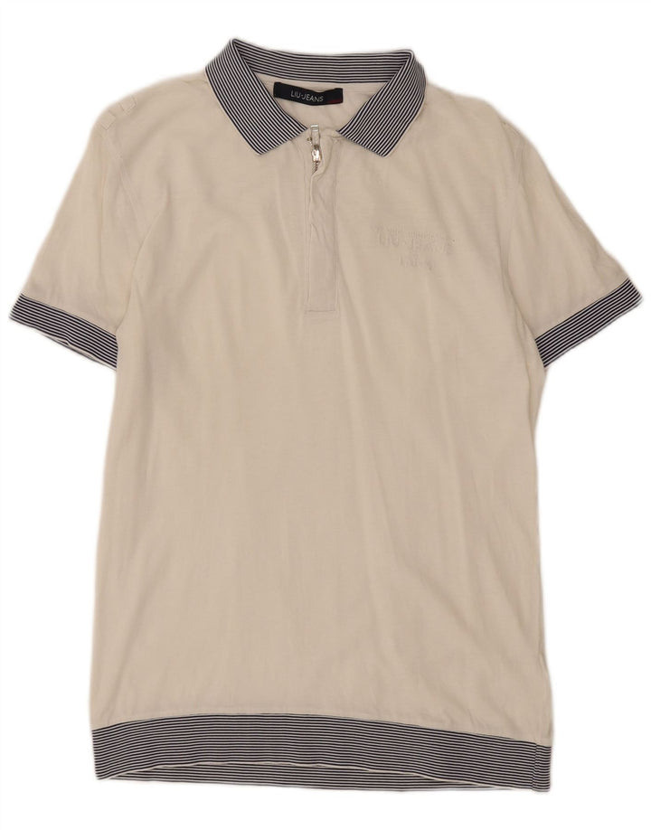 Liu Jo herre poloshirt Medium hvid stribet bomuld