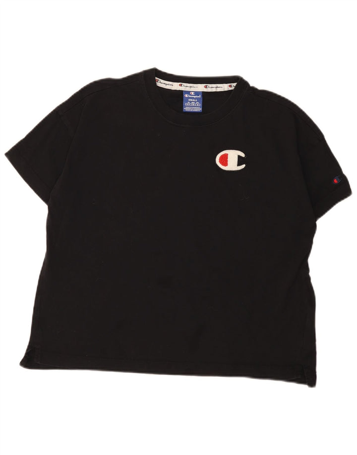 Champion Womens Oversized T-Shirt Top UK 10 Small Black Bomuld