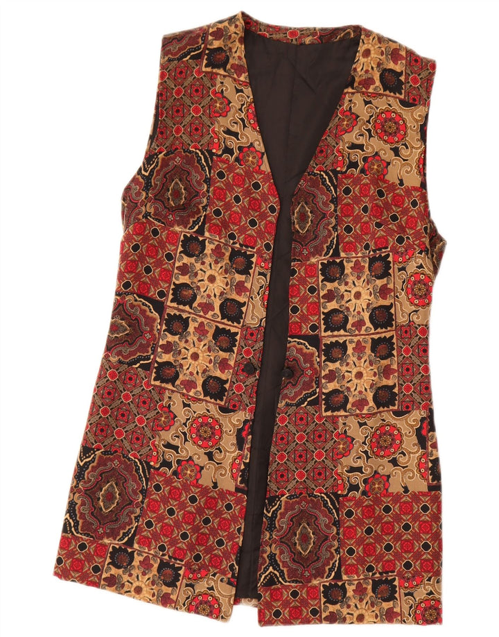 Vintage Dame Longline vest UK 12 Medium Red Floral