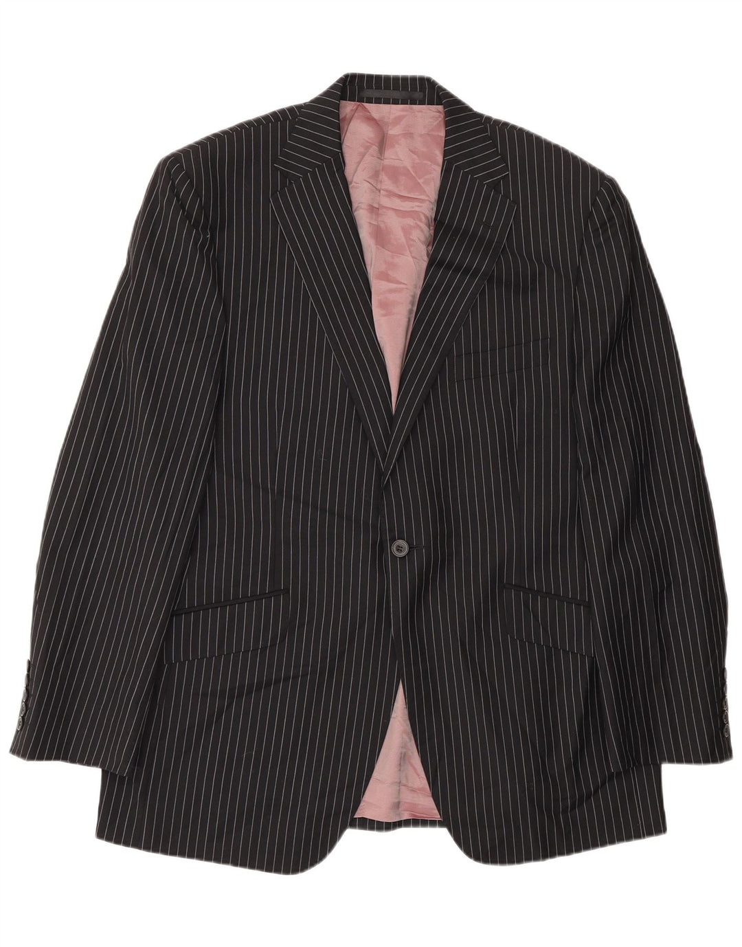 Marks & Spencer Herre 1-knap blazerjakke UK 38 Medium Black Pinstripe