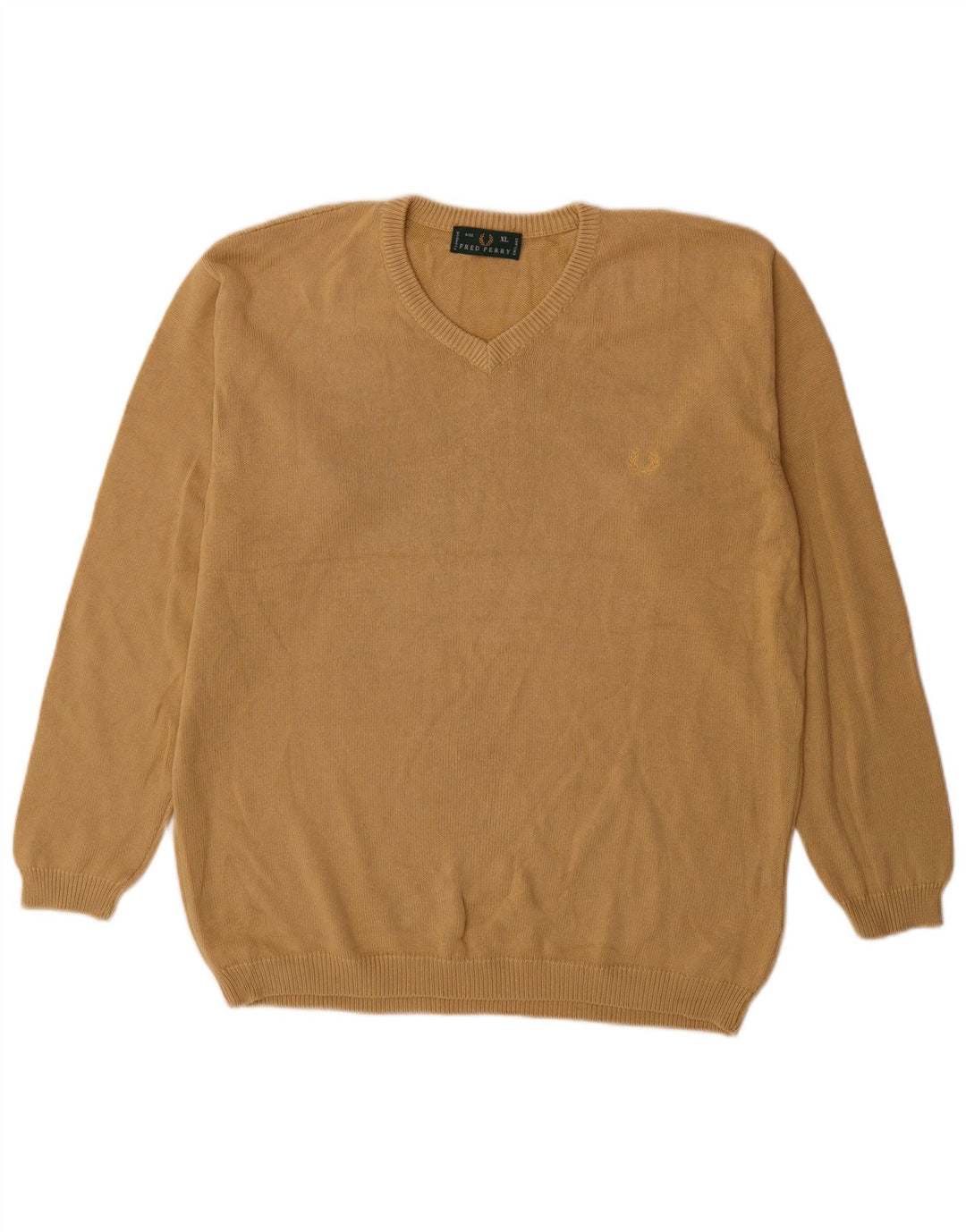 Fred Perry Herre V-hals sweater XL Beige Bomuld