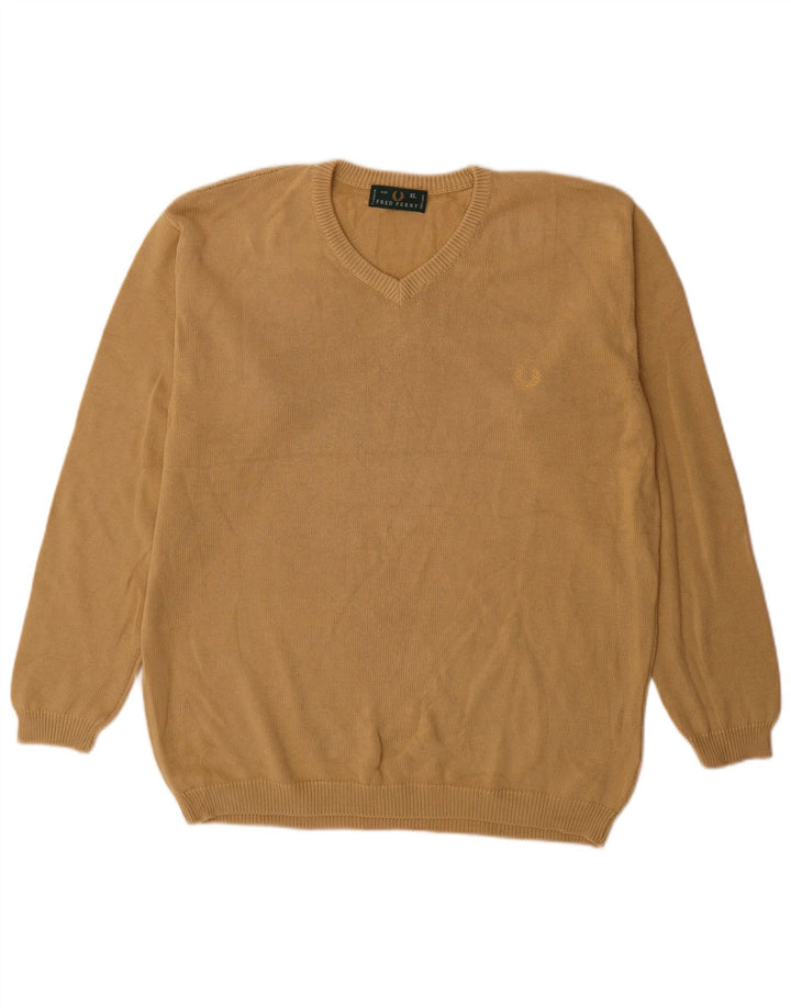 Fred Perry Herre V-hals sweater XL Beige Bomuld