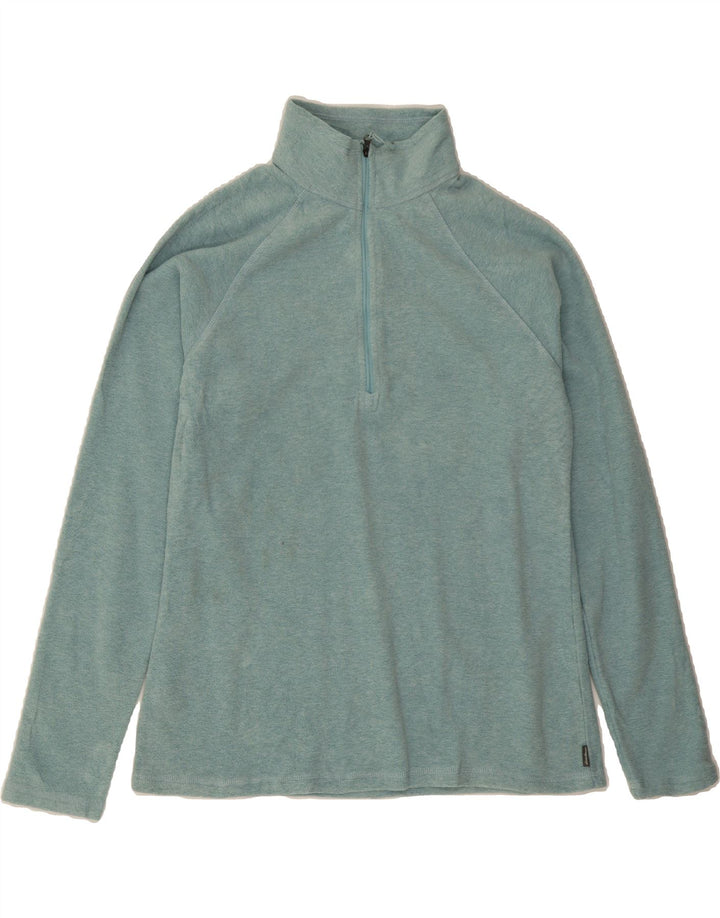 EDDIE BAUER Womens Zip Neck Fleece Jumper UK 14 Medium Blue Polyester Vintage Eddie Bauer and Second-Hand Eddie Bauer from Messina Hembry 